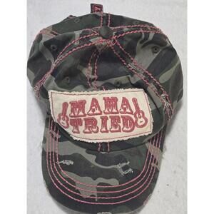 Junk Gypsy Mama Tried Camo Distressed Trucker Hat